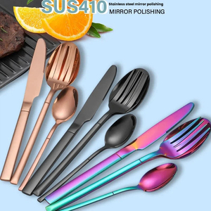 Ensemble de couverts en acier inoxydable, couteau, fourchette et cuillère, style occidental, pour cuisine, restaurant, hôtel. - Product Image 3