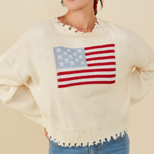 เสื้อสเวตเตอร์ถักลาย<span class=keywords><strong>4th</strong></span> <span class=keywords><strong>july</strong></span> เสื้อสเวตเตอร์ลายธงชาติสหรัฐอเมริกาเสื้อสเวตเตอร์ลายกราฟิคเสื้อสเวตเตอร์ใส่เล่น - Product Image 4