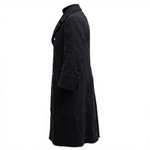Men's Double Breasted Long Trench Coat <b>Woolen</b> Outerwear With Collar Button Closure Business Casual - Product Image 4