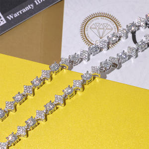 नूओया 6 मिमी चौड़ाई स्टार डिजाइन चमकदार बनाम मोइससानाइट हार कस्टम महिलाओं के अच्छे गहने 925 स्टर्लिंग सिल्वर टेनिस चेन - Product Image 4