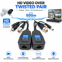 Balun vidéo et audio passif PVA pour CCTV, transmetteur-récepteur BNC RCA DC vers RJ45 pour caméra DVR sur paire torsadée Cat5e Cat6