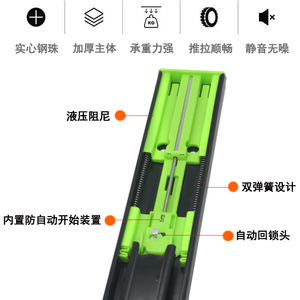 Three Fold Silent <b>Drawer</b> <b>Slides</b> Steel 4512 Self Closing Buffering Furniture Hardware - Product Image 3