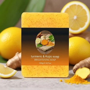 <span class=keywords><strong>Savon</strong></span> Artisanal <span class=keywords><strong>au</strong></span> Curcuma, <span class=keywords><strong>Citron</strong></span>, Arbutine et Gingembre - Hydratant, Nourrissant, Exfoliant et Éclaircissant - Bénéfices Nettoyants - Product Image 2