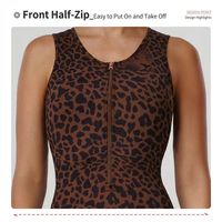 Combinaison de fitness une pièce imprimé léopard, dos évidé, pour femmes, vêtements de sport, ensembles de yoga pour femmes