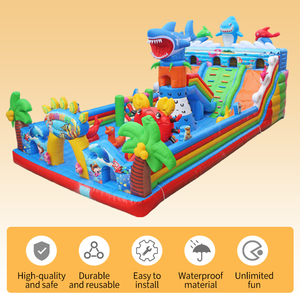 Château gonflable personnalisé, trampoline gonflable pas cher, grand parc aquatique, jeu amusant, unisexe, vente directe d'usine - Product Image 2