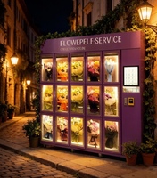 Distributeur Automatique de Fleurs 24h/24 avec Écran Tactile 22 Pouces, Système de Refroidissement par Compresseur, Wi-Fi et Service Self-Service pour Bouquets Frais