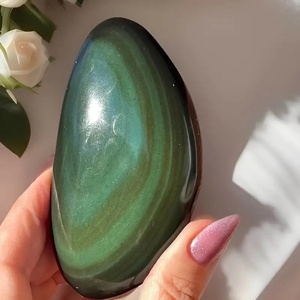 Pietre curative a forma libera lucidate di cristallo di ossidiana arcobaleno di alta qualità per la casa stile Feng Shui decorazione di cristallo bellissimo intaglio - Product Image 5
