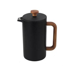Cafetera Francesa de Acero Inoxidable de Doble Pared con Asa de Madera, Capacidad de 1L, Duradera y de Grado Alimenticio - Product Image 2