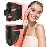 Masque de luminothérapie LED en silicone 415nm 660nm 850nm pour le visage et le cou, sans fil, rechargeable