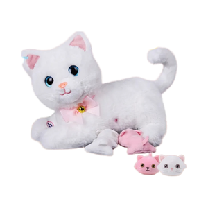 Personalizado educativo interactivo de peluche eléctrico lindo gatitos mascota sonido parlante biberón madre gato juguete para bebé - Product Image 1