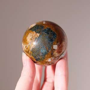 Esfera de Simbiosis de Apatita Azul y Piedra Solar Tallada Redonda Natural al por Mayor para Decoración y Regalo - Product Image 6