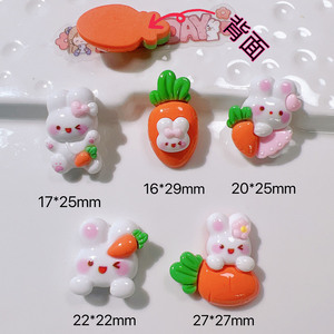 Offres Spéciales mignon <span class=keywords><strong>navet</strong></span> <span class=keywords><strong>lapin</strong></span> Kawaii breloques dos plat résine breloques breloques pour coque de téléphone - Product Image 2