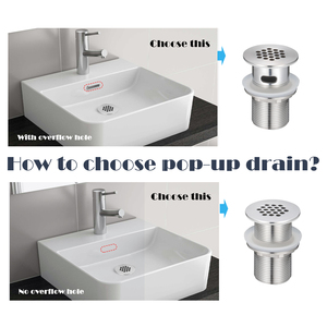 Kangyu bagno lavabo in acciaio inox lavello tappo di scarico con o senza trabocco per il mercato europeo - Product Image 5