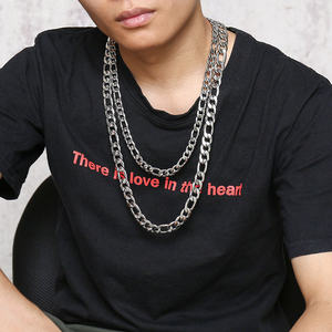 Commercio all'ingrosso 18K oro placcato nero 304 316 in acciaio inox Figaro Link <span class=keywords><strong>collana</strong></span> per gli uomini varietà di dimensioni con zircone pietra principale - Product Image 3