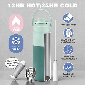 Borraccia Termica Innovativa Senza BPA 680ml/1000ml in Acciaio Inox a Doppia Parete con Filtro al Carbone - Product Image 4