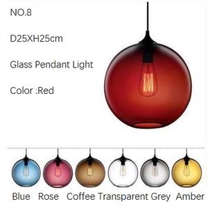 Lustre suspendu LED moderne et élégant en verre coloré, à intensité variable, pour salon, salle à manger, club de loisirs, café, restaurant - Product Image 2