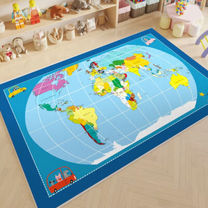 Thảm phòng trẻ em lớn với số bản đồ thế giới và chữ mẫu máy làm cho chơi giáo dục - Product Image 2