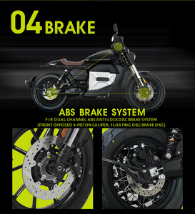 Motocycle vitesse maximale 125 Km/H Electrica Ebike Scooter longue portée 150Km ABS système de freinage vélo électrique moto - Product Image 5