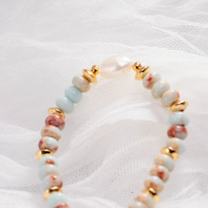 Pulsera de Perlas de Agua Dulce con Cuentas de Piedra Verde Natural, Joyería de Moda Vintage de Plata S925 para Niñas, Regalos de Joyería Diaria - Product Image 2