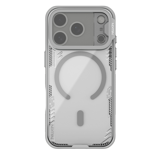 Magnetic Luxury Design Grey Transparent TPU+PC Shockproof Four Corner Protection Kickstand Phone Case for 17 Pro Max