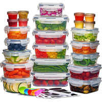 24 boîtes hermétiques en plastique PP, transparentes, pour la conservation des aliments frais au réfrigérateur, bocaux multi-grains