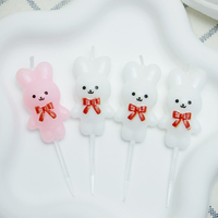 Bougies d'anniversaire en cire de paraffine colorées en forme de lapin mignon pour fêtes d'enfants, décoration de la maison, mariages et Noël – Vente en gros