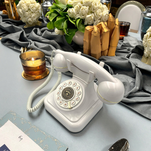 Nuovo Telefono <span class=keywords><strong>Vintage</strong></span> 2025 con Filo per Matrimoni, per Messaggi Audio degli Invitati, Cabina Video Floreale, Libro degli Ospiti con Design Floreale - Product Image 1