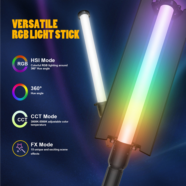 New Style Lighting Smart Portable Pocket Selfie Photography Colour Rechargeable Light Led Tube USB Lamp RGB Handheld Light Party