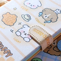 Carnet à couverture rigide 32K avec boucle magnétique, motif chiot mignon, 132 pages colorées, agenda pour enfants et filles, cadeau scolaire, papeterie en gros
