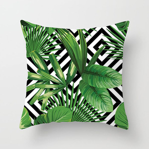 Federa per cuscino <span class=keywords><strong>con</strong></span> foglie di piante subtropicali, federa per cuscino <span class=keywords><strong>con</strong></span> foglie di palma, copricuscino per divano e auto - Product Image 2