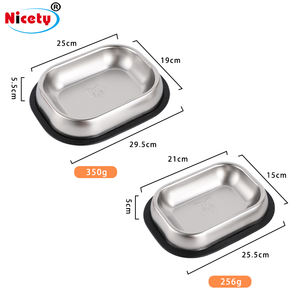 Tempat Makan Hewan Peliharaan Ramah Lingkungan dari Baja Anti Karat 304, Mangkuk Anjing Persegi Panjang Desain Modern dan Portabel untuk Pakan Anjing Biasa - Product Image 6