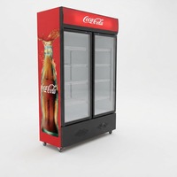 Refrigerador Vertical para Bebidas, Enfriador Vertical de Una Sola Temperatura con Enfriamiento por Aire, Exhibidor de Bebidas con Puerta de Vidrio, Refrigerador para Coca-Cola