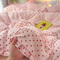 Parure de lit double gaze 4 pièces, bordure en dentelle à volants ultra douce, style frais, plusieurs couleurs pour la maison et la chambre, vente en gros