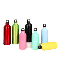 Botol air alumunium dinding ganda, cangkir logam terisolasi & termos, termos, 500ml & 750ml