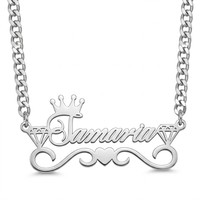 Collier personnalisé avec nom et lettre en forme de cœur pour femmes, en acier inoxydable plaqué or, bijoux tendance, pendentif personnalisé avec nom