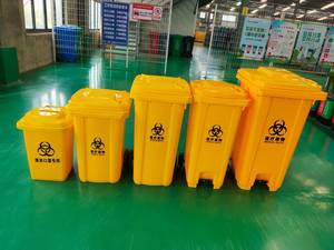 Poubelle à déchets médicaux sans contact robuste <span class=keywords><strong>sur</strong></span> roues 120L/240L Conteneur de déchets cliniques pour couloir d'hôpital - Product Image 2