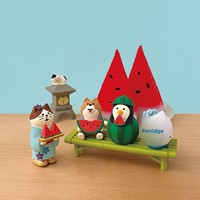 Ornamen Kucing ZAKKA Musim Panas Motif Semangka, Figur Mainan Trendi, Dekorasi Mobil, Kerajinan Resin DIY Blind Box, Buatan Cina, Dikemas Satuan