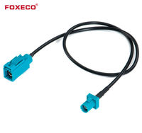 Câble d'extension d'antenne GPS automobile FOXECO Fakra Z mâle-mâle avec contacts en cuivre, boîtier ABS, indice de protection IP67, coaxial RF