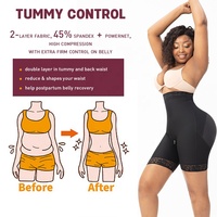 Shorty gainant taille haute respirant pour femme, avec technologie amincissante pour le ventre et les cuisses, et effet rehausseur de fesses
