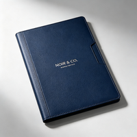 Boîte de présentation en PU avec logo personnalisé, porte-documents avec fente pour carte, pour réunions d'entreprise, format A4, opaque