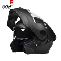 Nouveau casque de moto OOH XL en ABS homologué DOT, casque intégral à visière double relevable pour hommes/femmes, adapté aux VTT/UTV/motos de neige/ADV