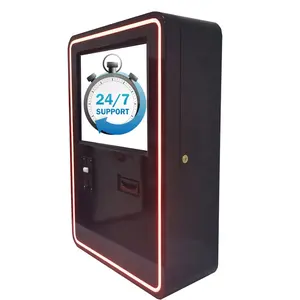 17 inch Lcd touch screen Indoor wall mounted Bill payment kiosk with banknote /coin acceptor, Neon lights