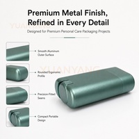 Emballage métallique en aluminium pour déodorant, coque OEM en aluminium rechargeable, coque verte remplie de parfum miel et cactus