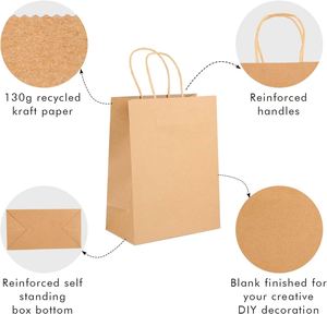 Bolsa de Papel Personalizada con su Propio Logotipo, Desechable, Ecológica, para Panadería, Comida Rápida, Bolsa de Papel Kraft con Asas Retorcidas - Product Image 6