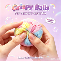 Jouet Squishy Boules Croustillantes en Capsule, Jouet Anti-Stress à Presser Couleurs Arc-en-Ciel, Balle de Décompression, Cadeau de Fête