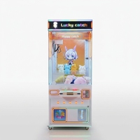 BBY Machine à griffes en métal avec néons LED, 110V, à monnayeur, jeu d'arcade avec support espagnol pour centre commercial et centre de divertissement