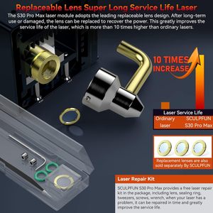 Impresora de Color Metálico SCULPFUN <span class=keywords><strong>S30</strong></span> <span class=keywords><strong>Pro</strong></span> <span class=keywords><strong>Max</strong></span>, Potencia Láser de 20 W con Máquina de Grabado Asistida por Aire Automática - Product Image 4