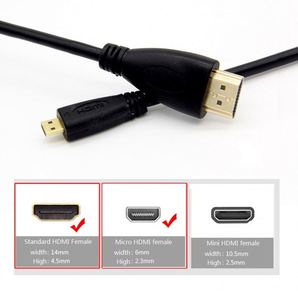 <span class=keywords><strong>Cable</strong></span> Micro <span class=keywords><strong>HDMI</strong></span> <span class=keywords><strong>a</strong></span> <span class=keywords><strong>HDMI</strong></span> Delgado de 1080P/3D para Cámaras Digitales, Teléfonos Celulares y Conexión <span class=keywords><strong>a</strong></span> Televisores HD - Product Image 3