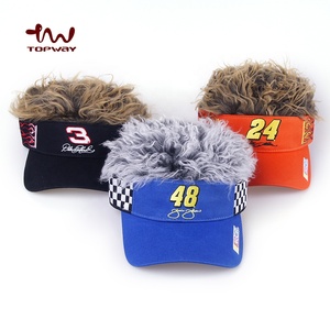 Casquettes <span class=keywords><strong>pare</strong></span>-<span class=keywords><strong>soleil</strong></span> personnalisées en gros avec perruque et logo brodé - Product Image 3