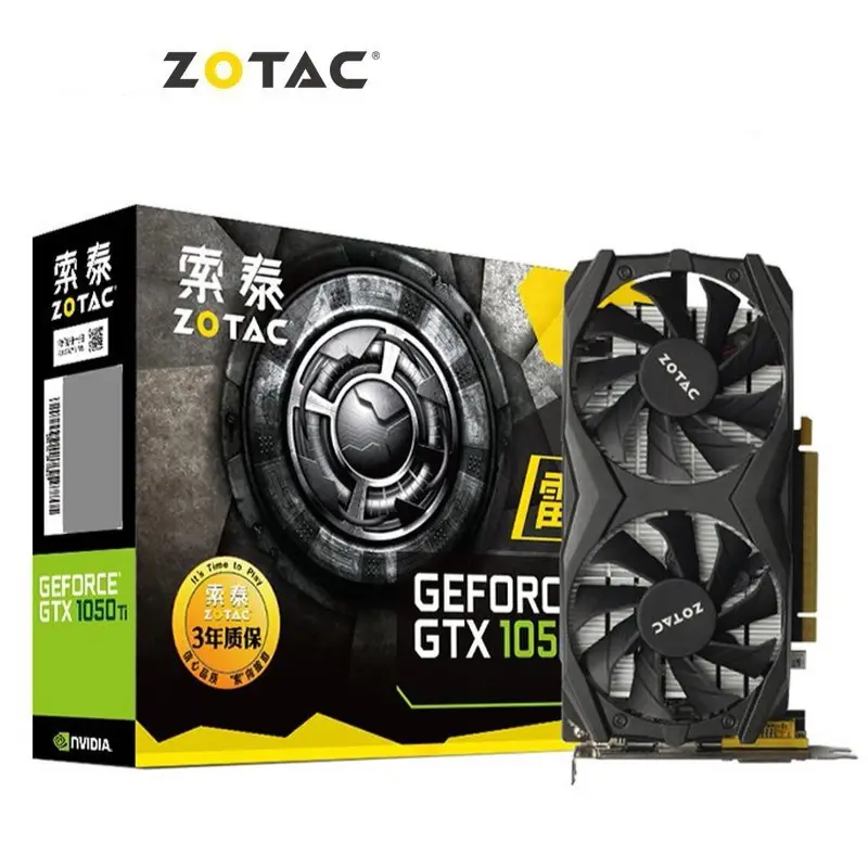 ZOTAC Geforce GTX1050Ti 4G 128bit GDDR5 GPU วิดีโอเดสก์ท็อปคอมพิวเตอร์โฮสต์การ์ดกราฟิกอิสระ